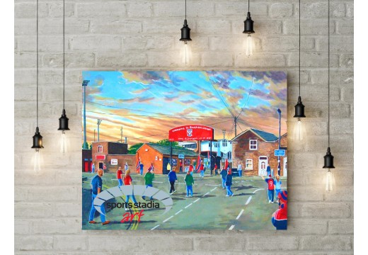 York City FC Bootham Crescent Stadium 'Going to the Match' Wall Art Canvas